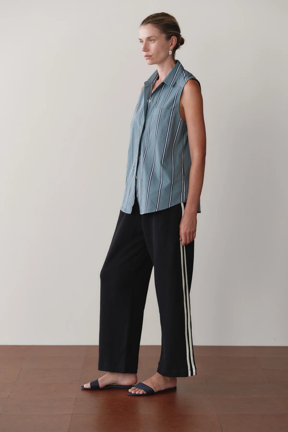 Eco-Terry Stripe Pant, Jet