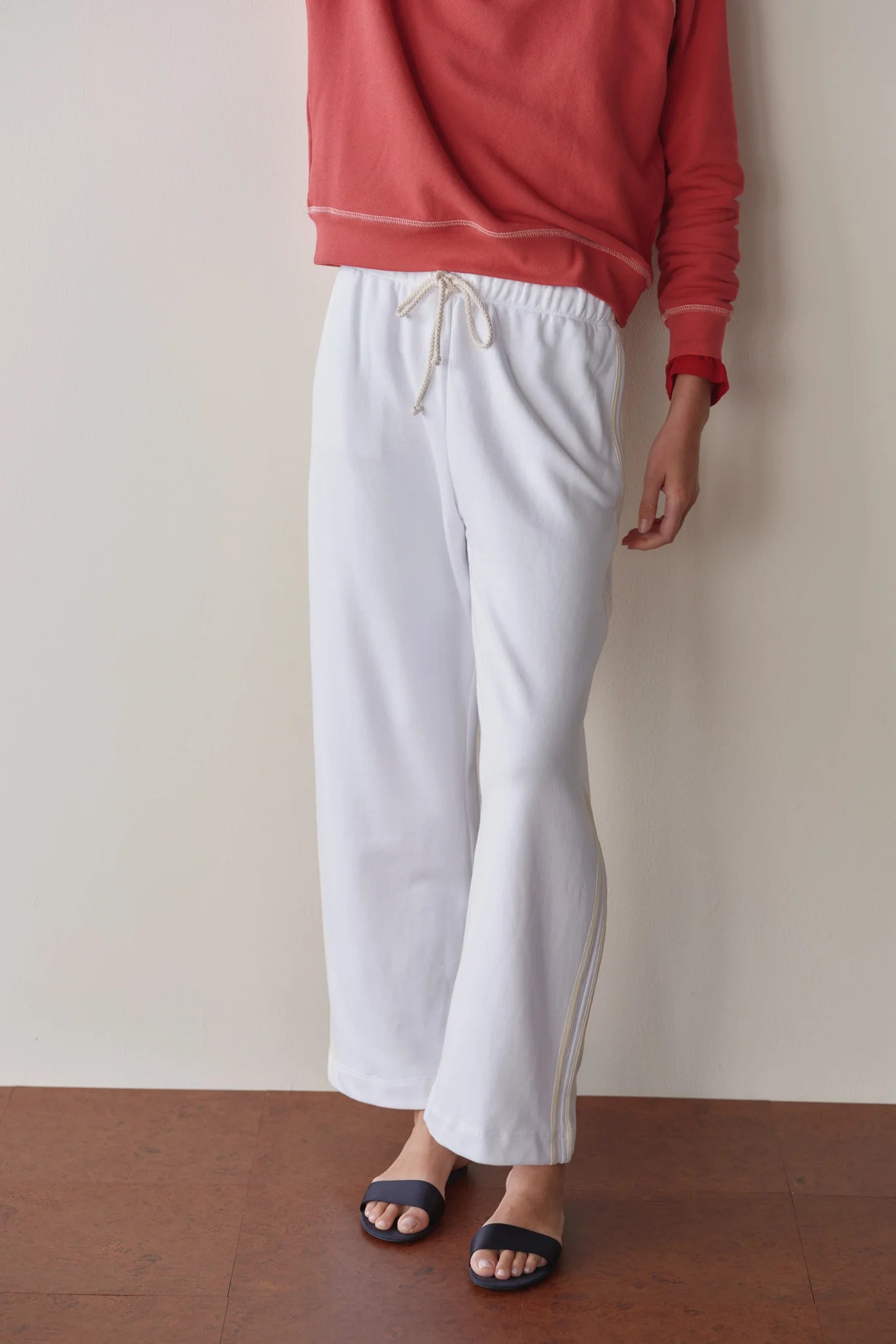 Eco-Terry Stripe Pant, Powder