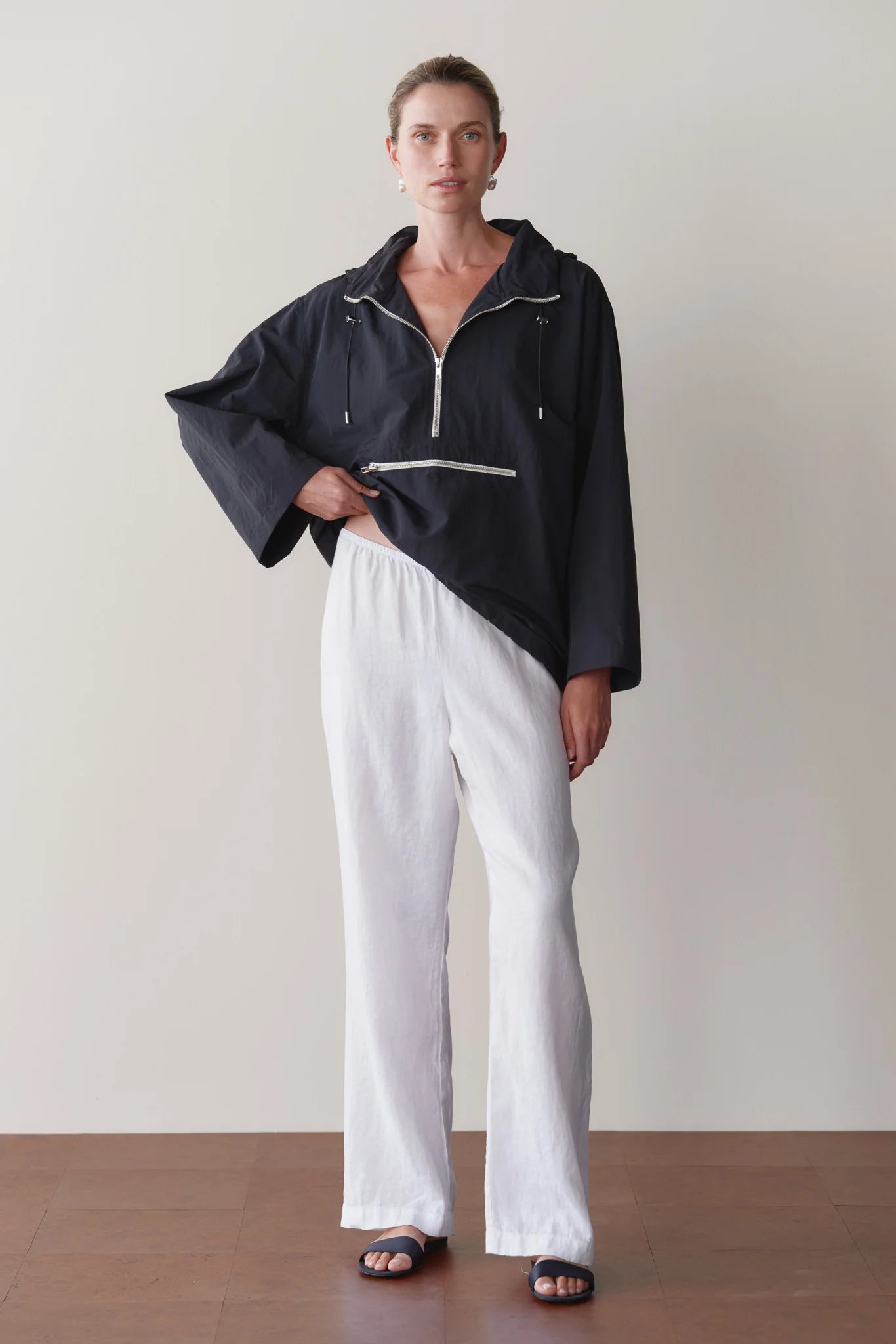 Linen Simple Pant, Powder