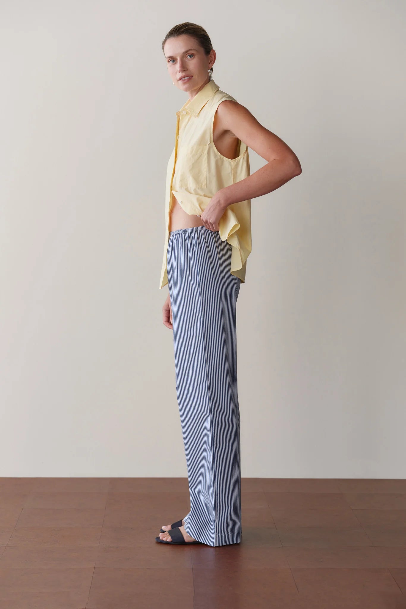 Pop Simple Pant, Navy Stripe