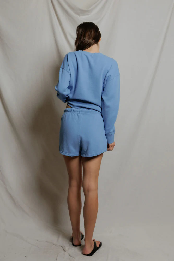 layla sweat short, pacific blue