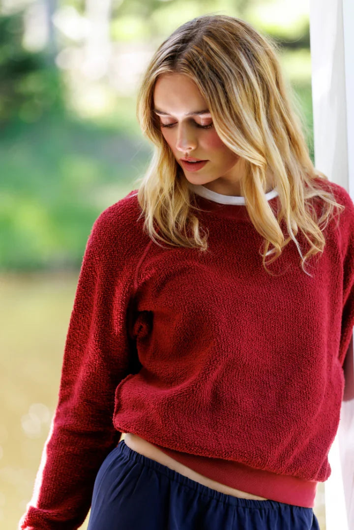 ziggy sweatshirt, ruby red