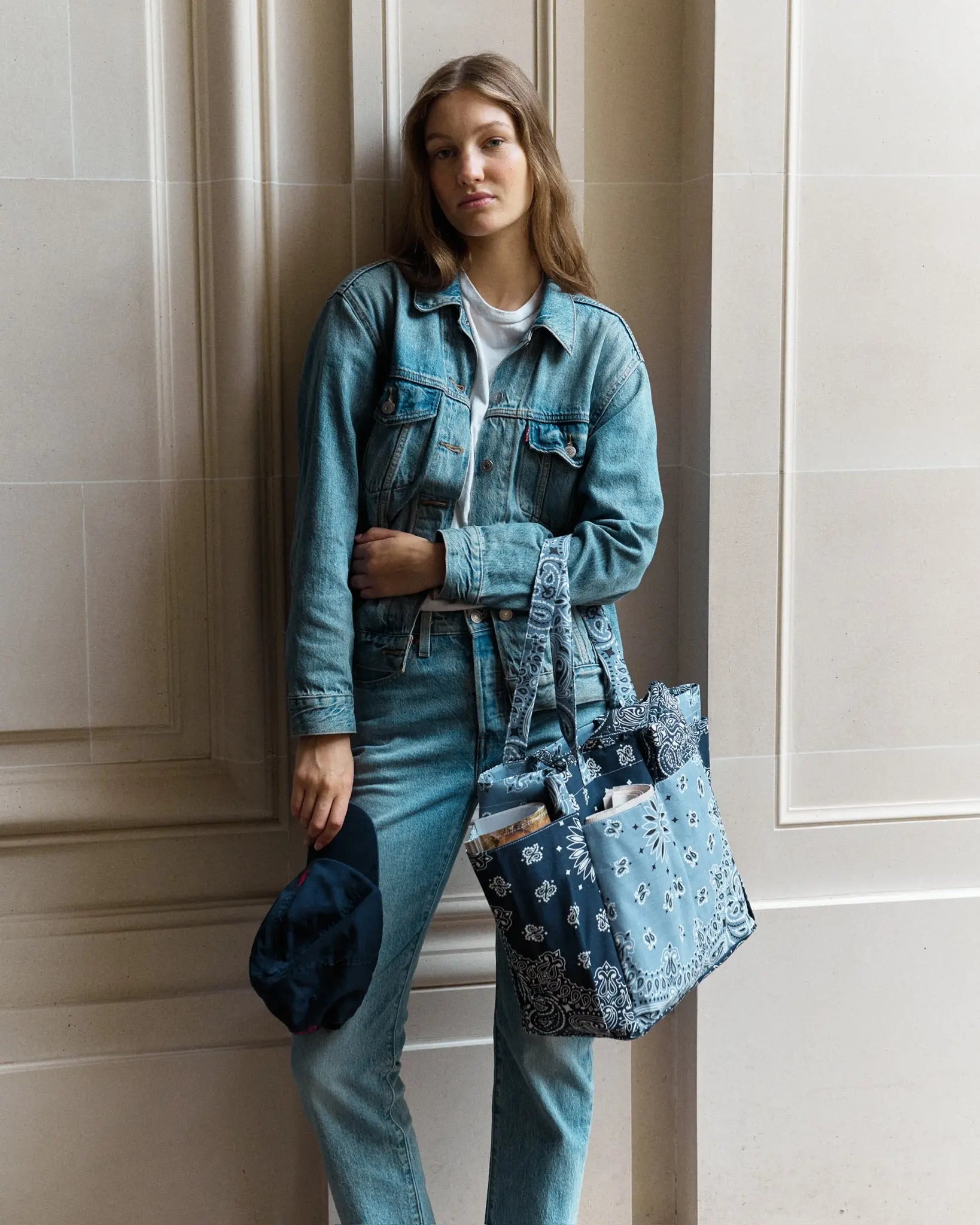 Picnic Bag, Chambray & Navy