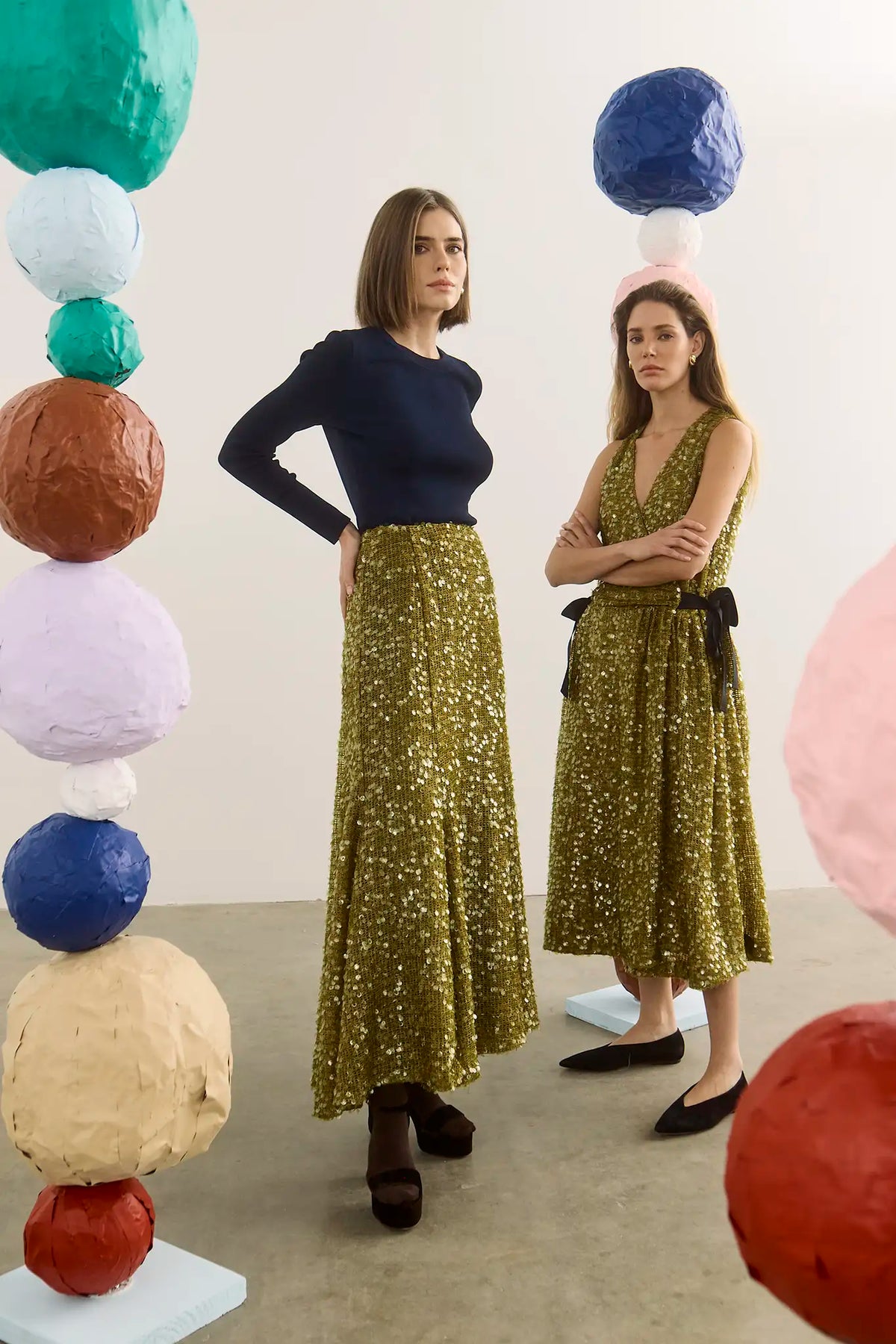 Lindsey Skirt, Moss Sequin