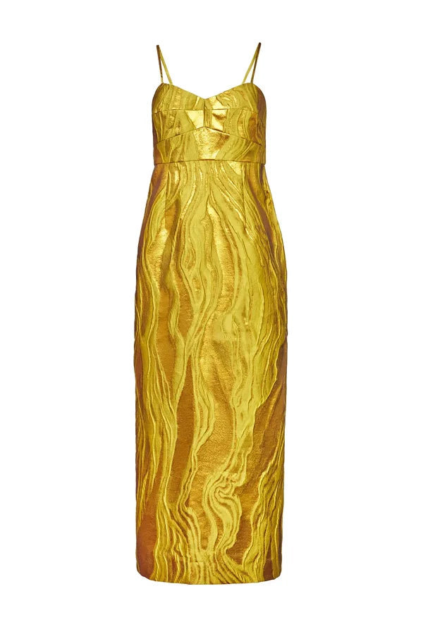 Amal Dress, Gilded Jacquard
