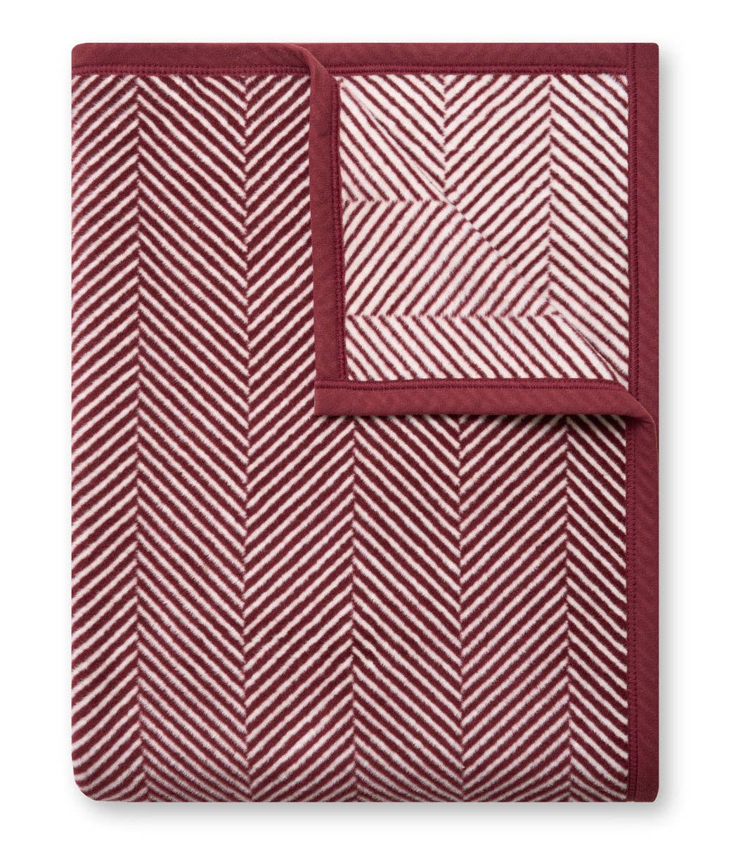Herringbone Maroon Blanket