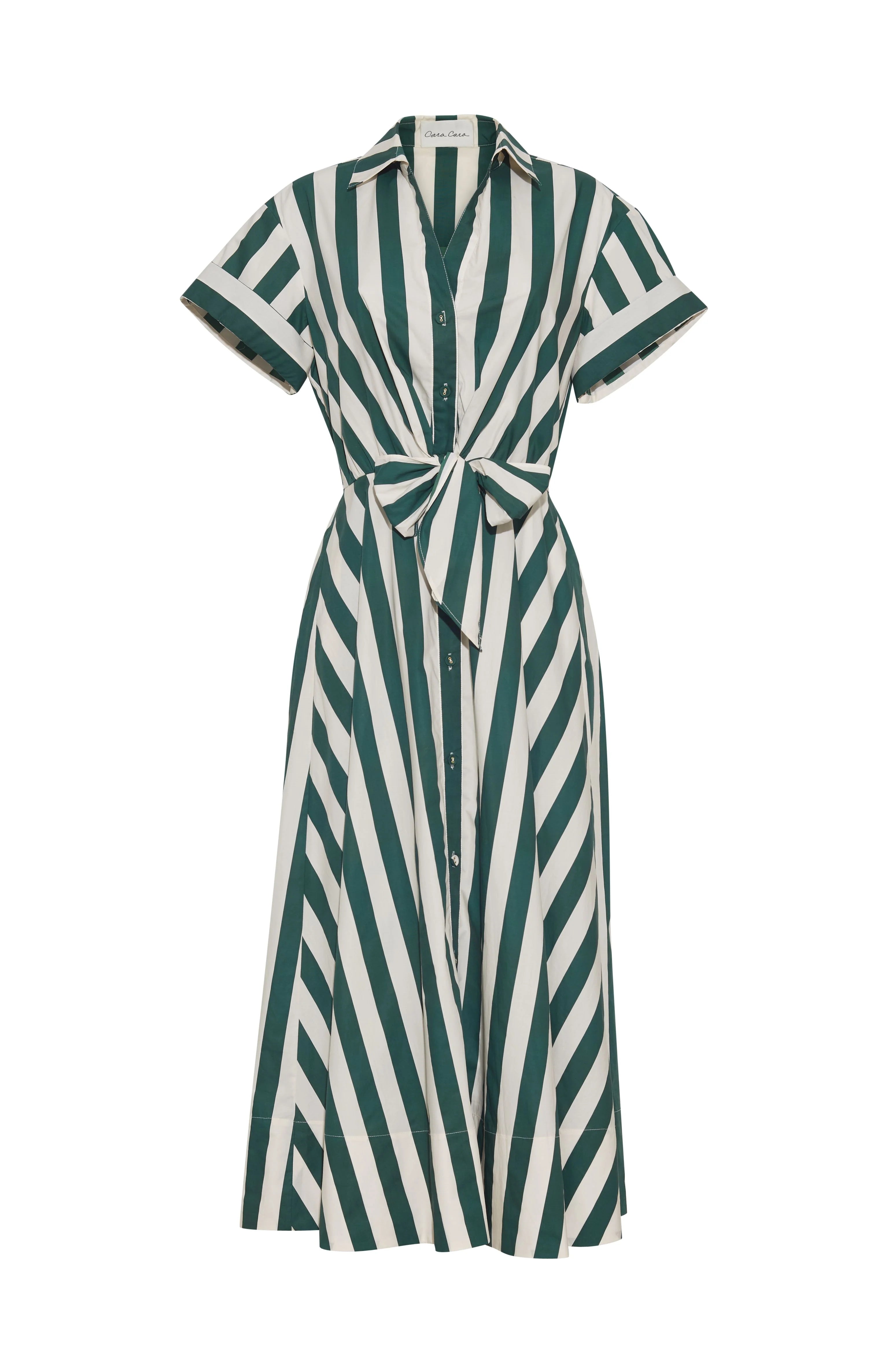 Asbury Dress, Green White Stripe