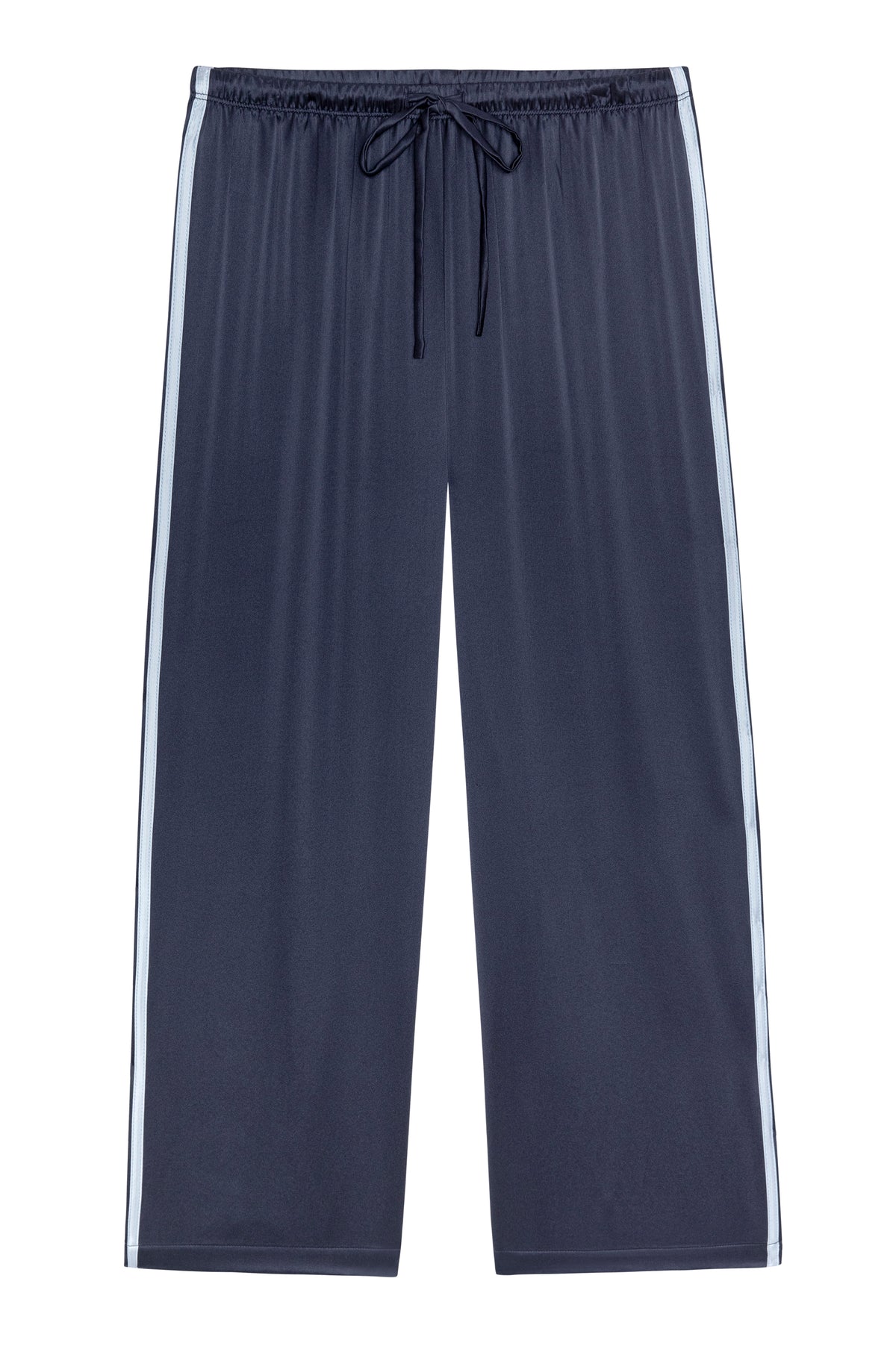 Silk Stripe Crop Pant, Navy & Cloud