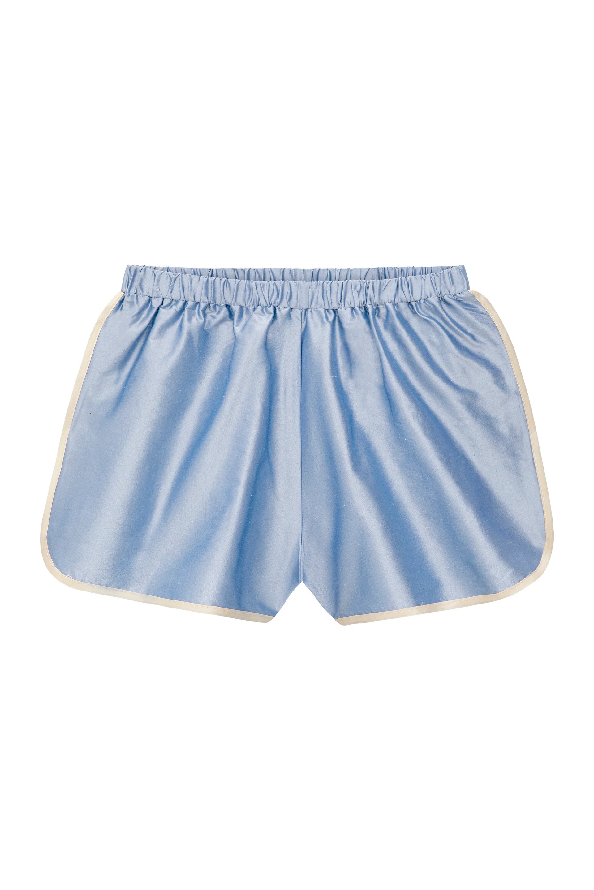 Donni Silk Taffeta Racer Stripe Short in Cloud
