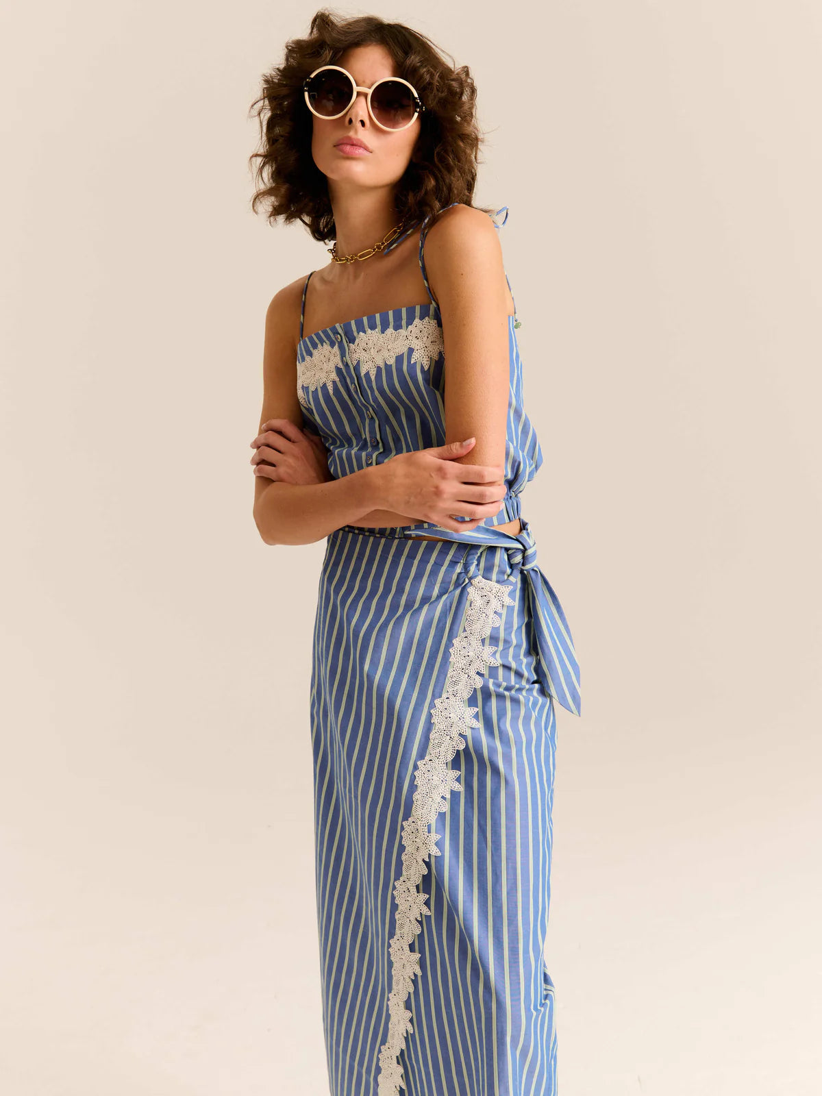 トップス Paula lacey chiffon tops blue andmary Paula lacey chiffon tops blue 【公式通販】
