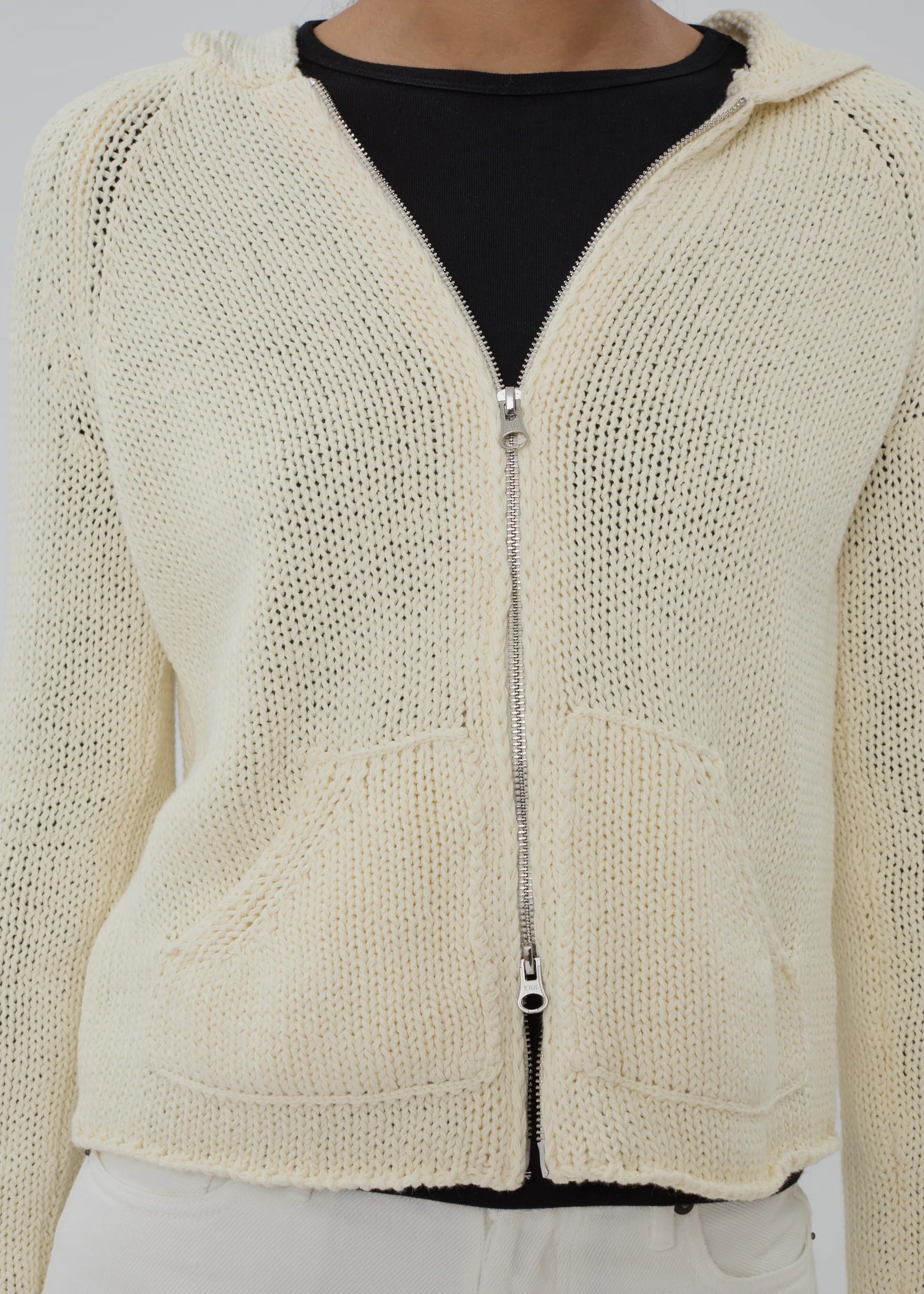 Bear Zip Up in Cream