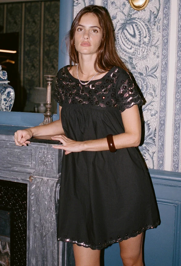 Elea Embellished Dress in Black
