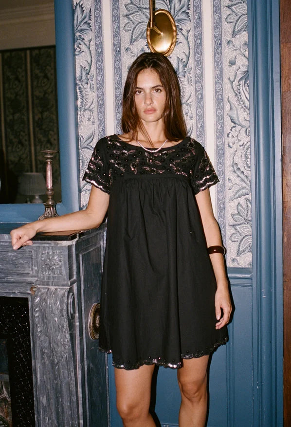 Elea Embellished Dress in Black