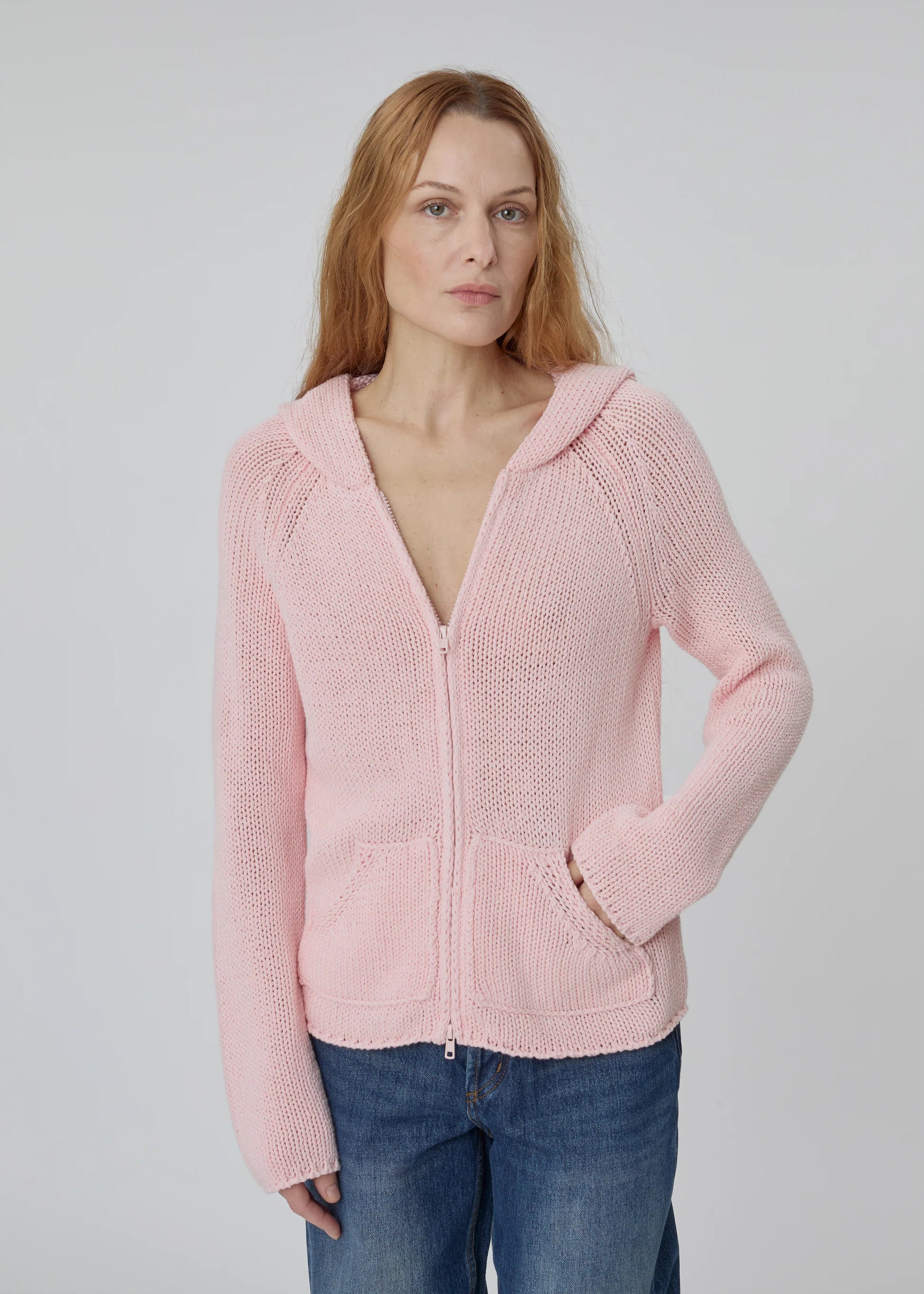 Bear Zip Up, Pink