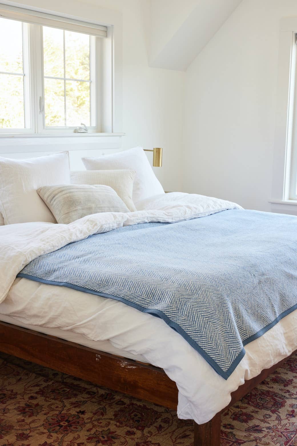 Herringbone Cornflower Blanket