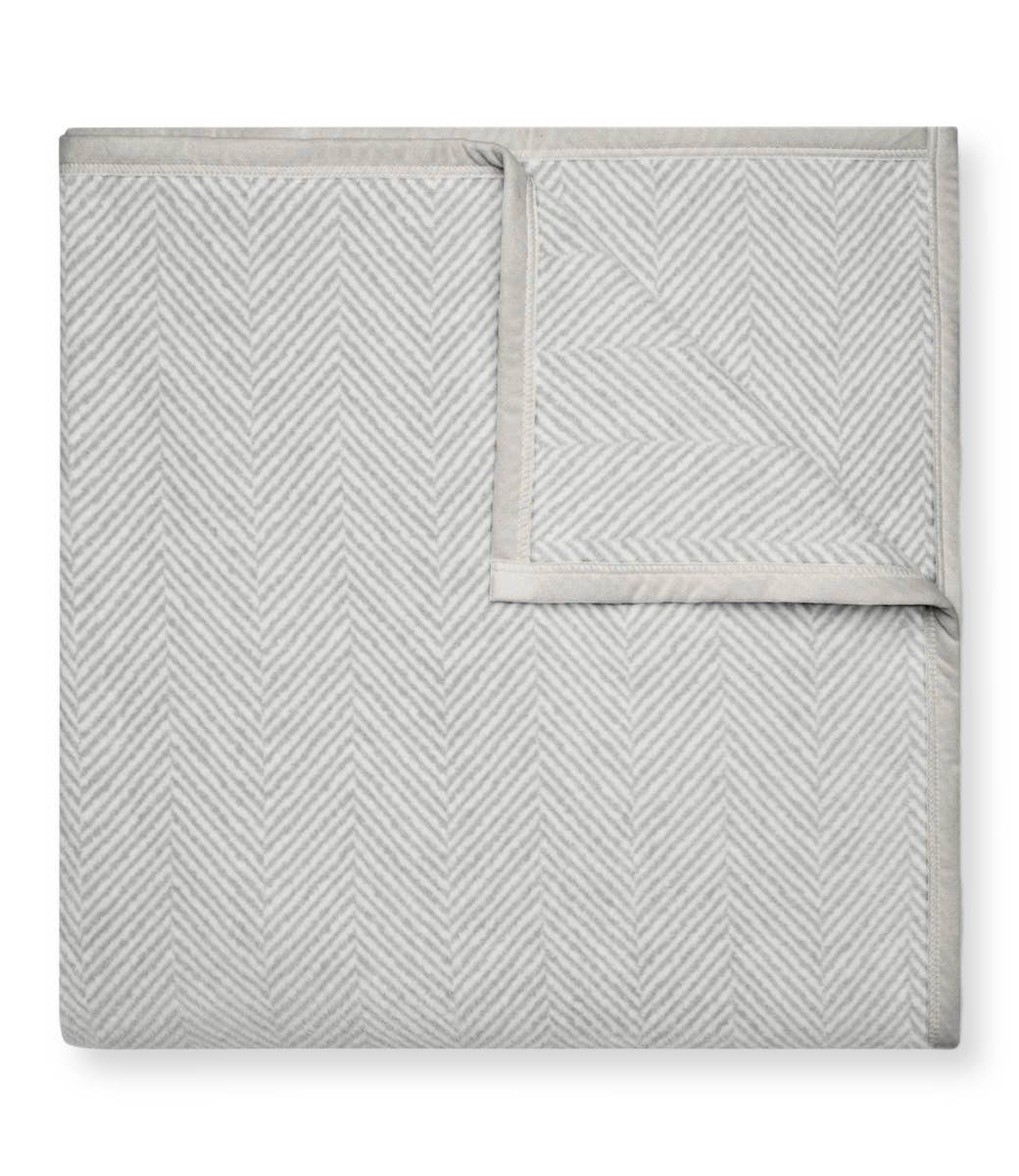 Herringbone Light Grey Blanket