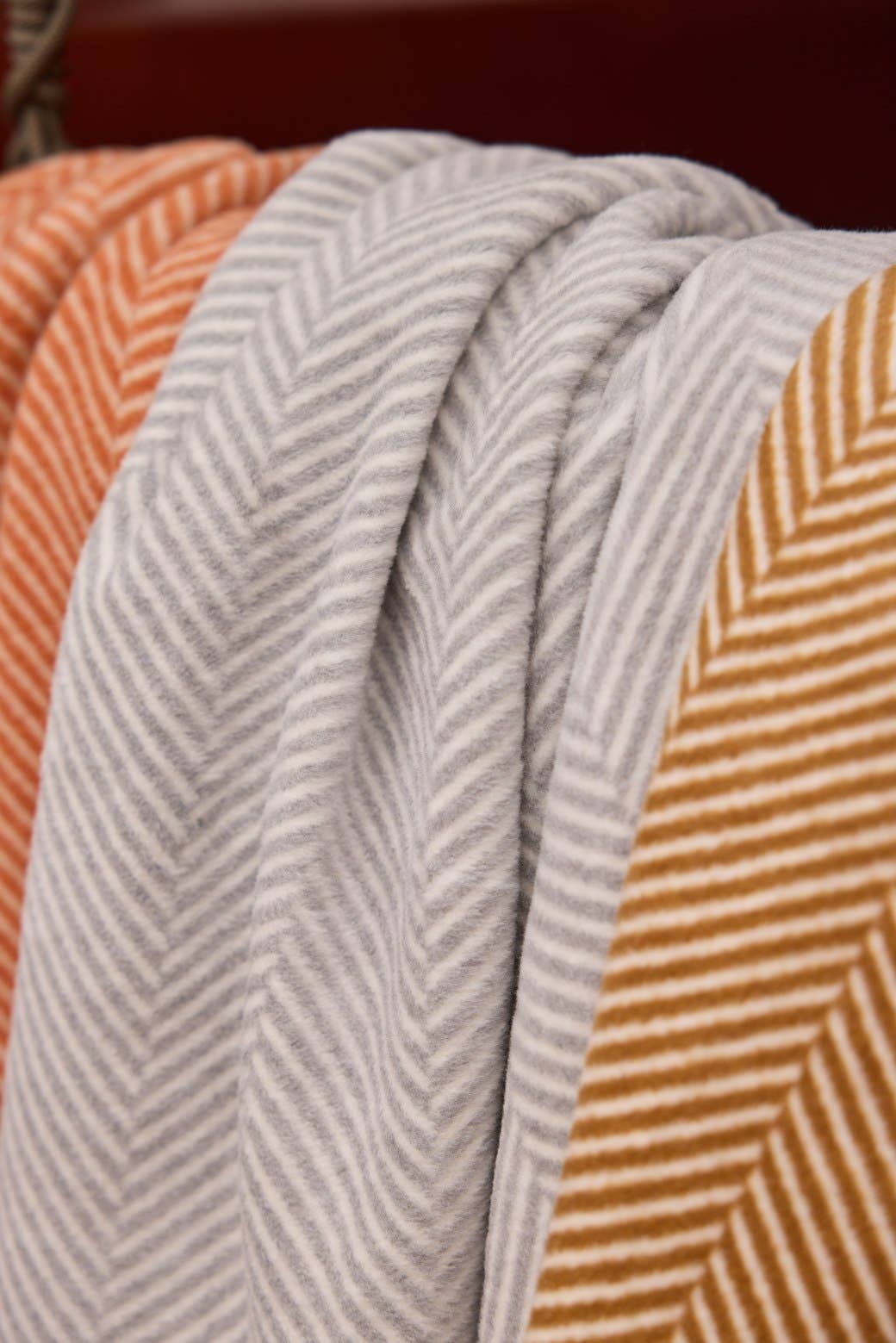 Herringbone Light Grey Blanket