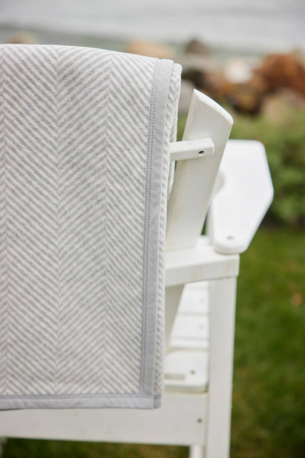 Herringbone Light Grey Blanket