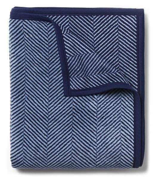 Herringbone Navy Blanket