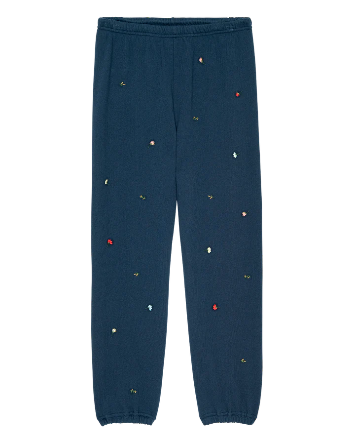 Sweatpant, Floral Embroidery