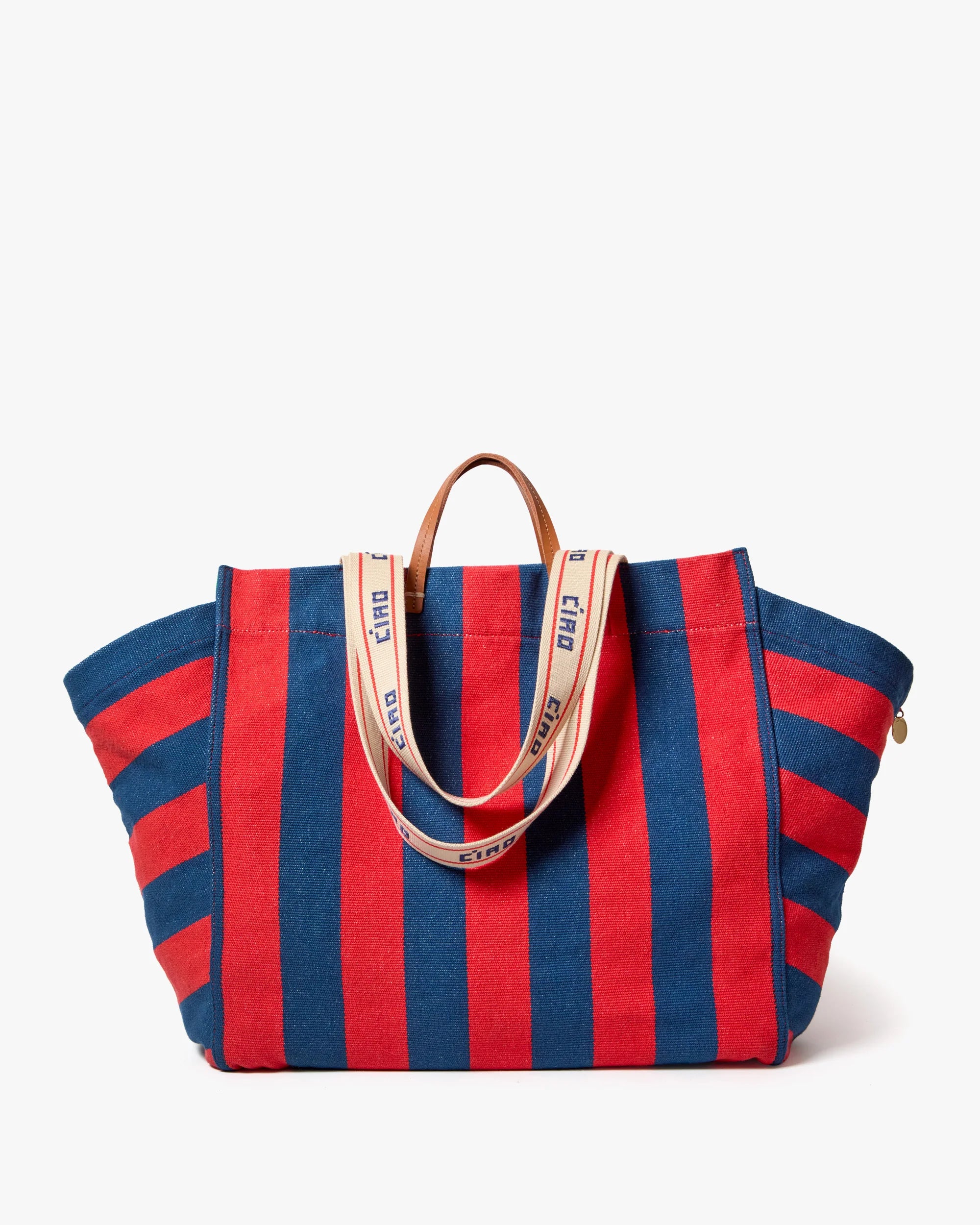 Beach Tote, French Blue & Poppy