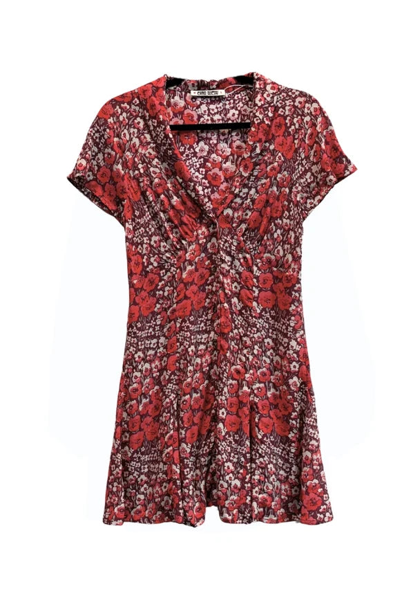 Julian Poppy Printed Silk Dress