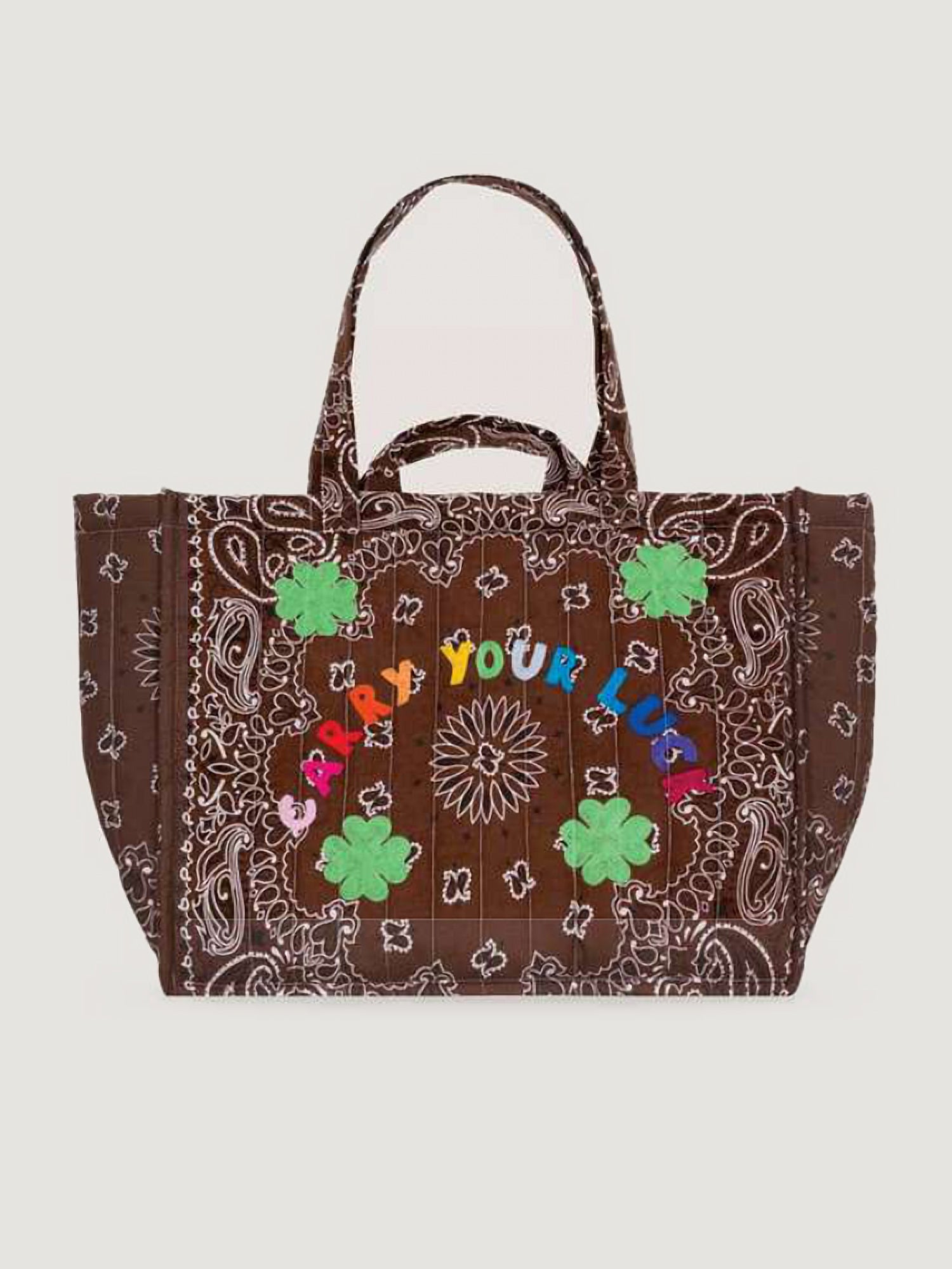Maxi CARRY YOUR LUCK Tote, Brown
