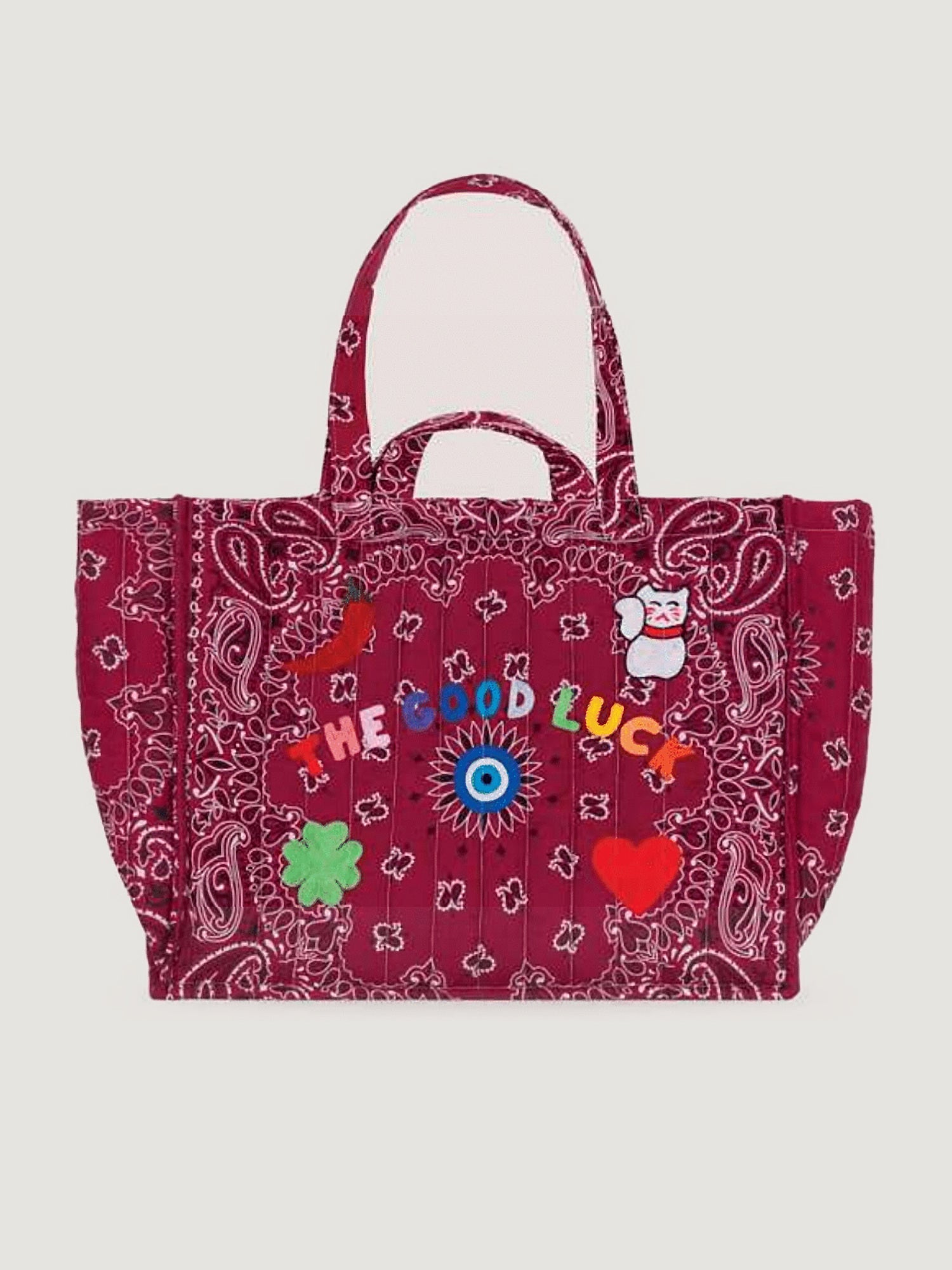 Maxi GOOD LUCK Tote, Bordeaux
