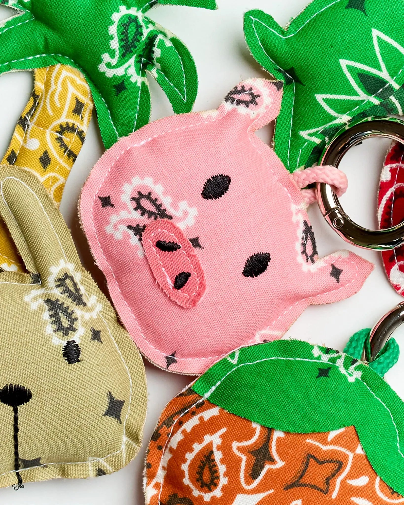 PIGGY Keychain, Pink & Strawberry