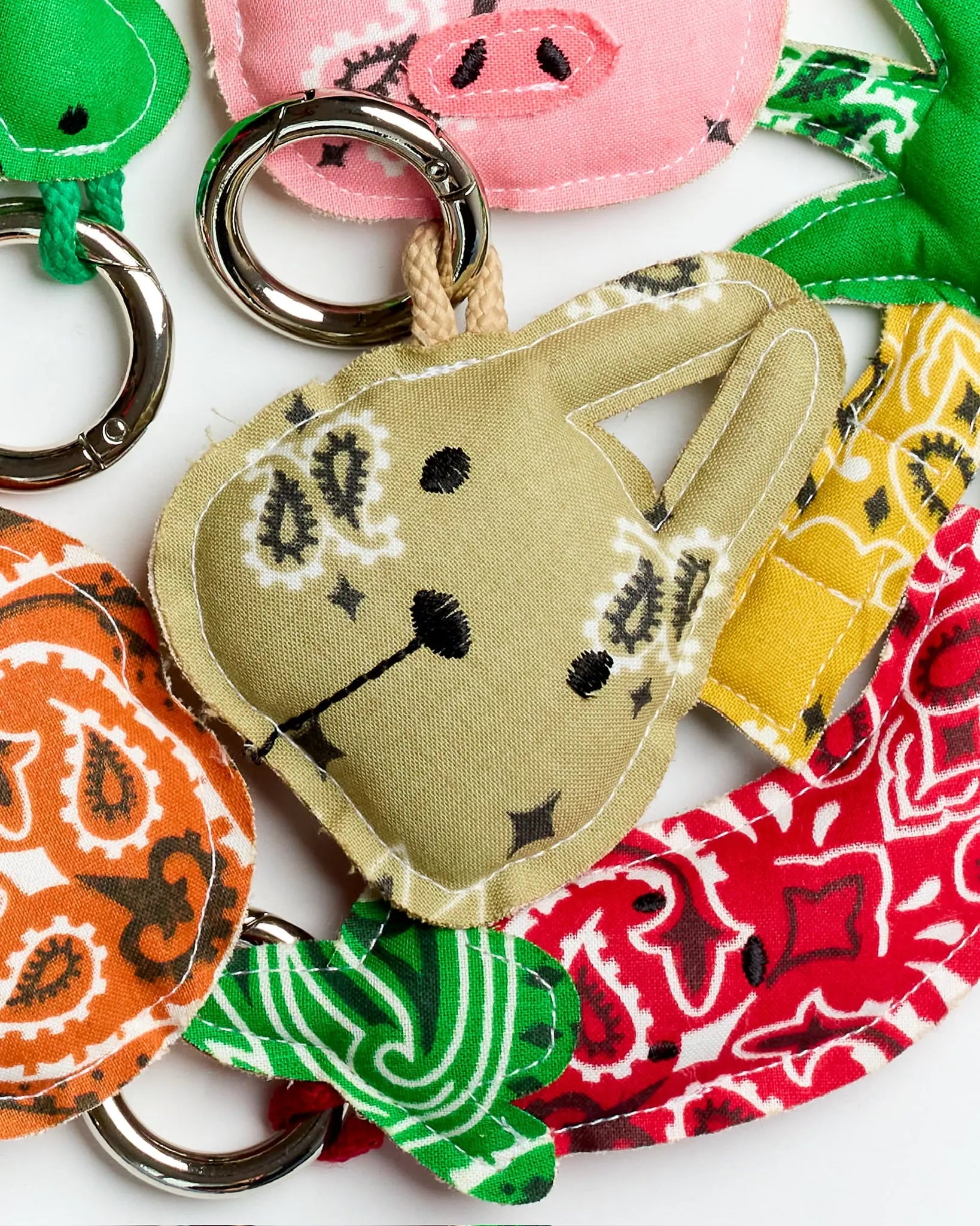 Rabbit Keychain, Beige