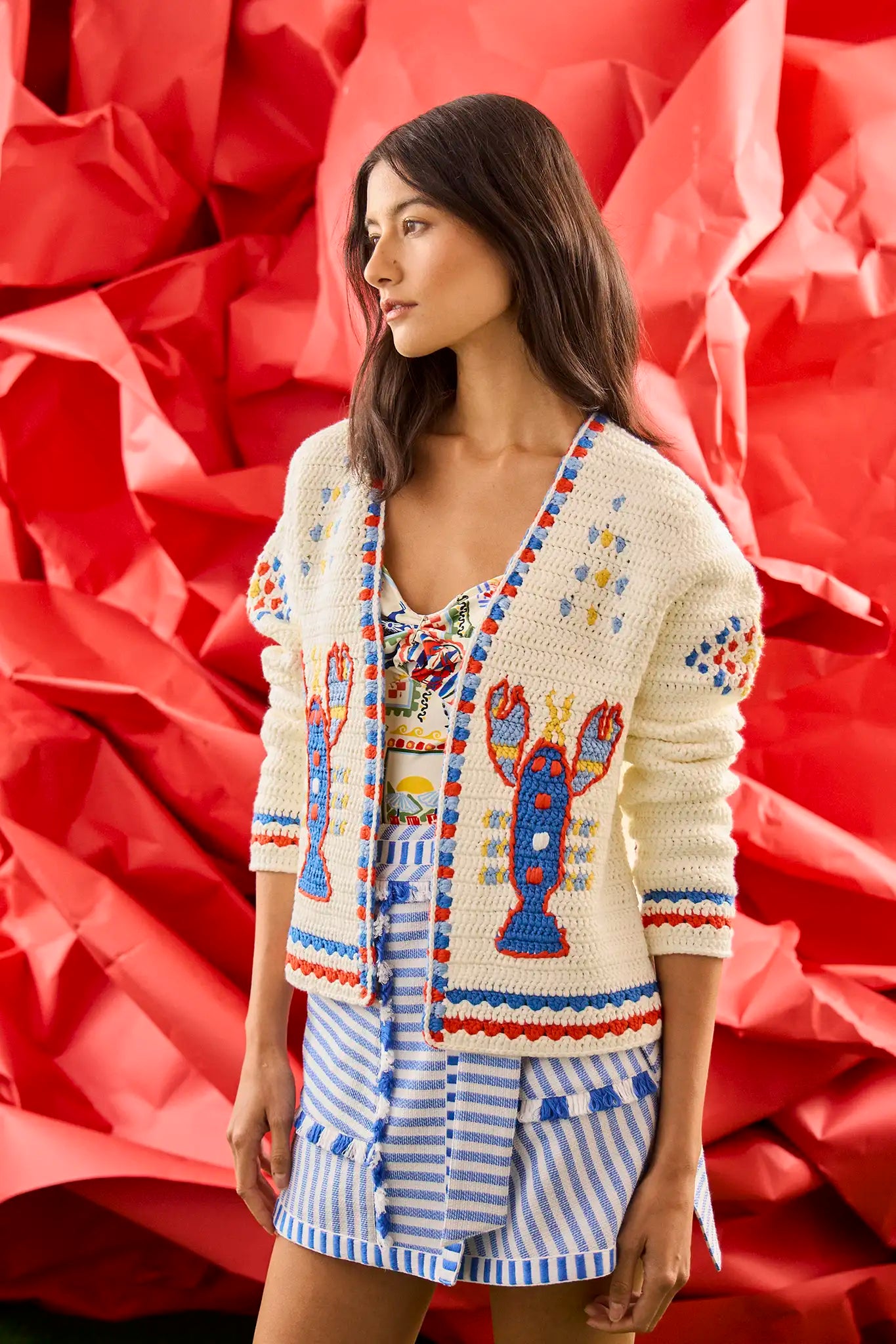 Callen Cardigan, Lobster Multi