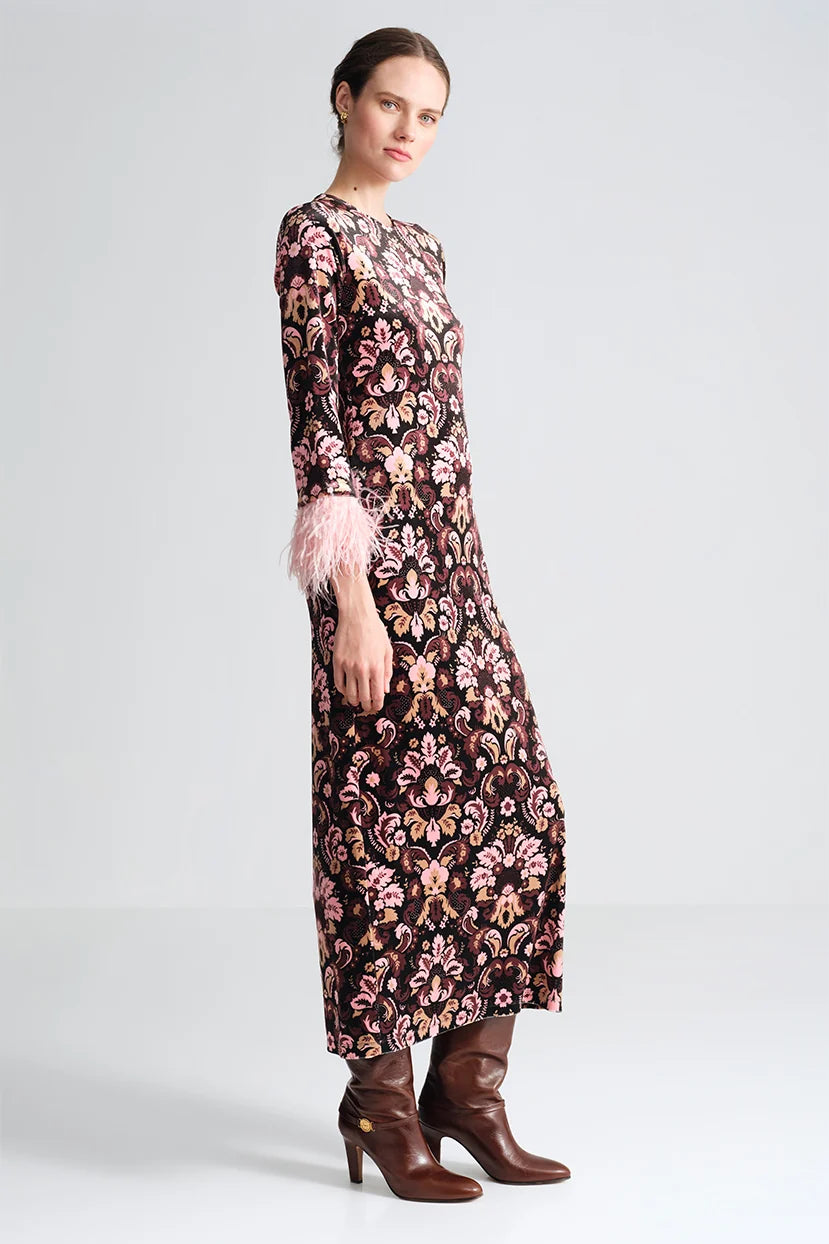 Danya Dress, Damask Black