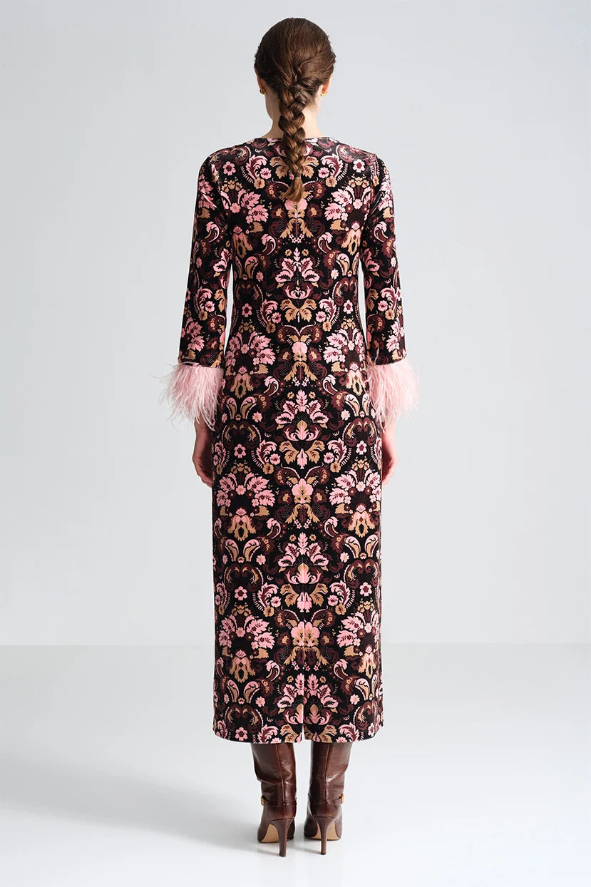 Danya Dress, Damask Black