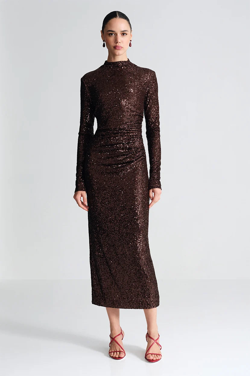 Ryan Dress, Brown Sequins