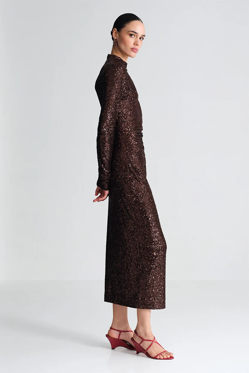Ryan Dress, Brown Sequins