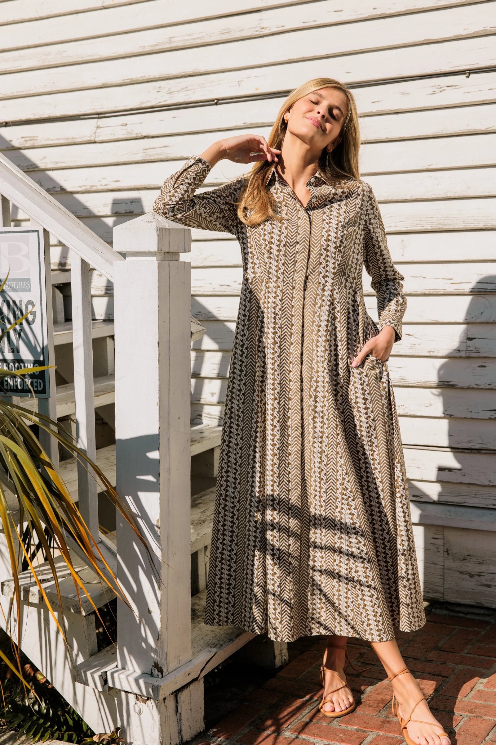 Classic Shirt Dress, Driftwood