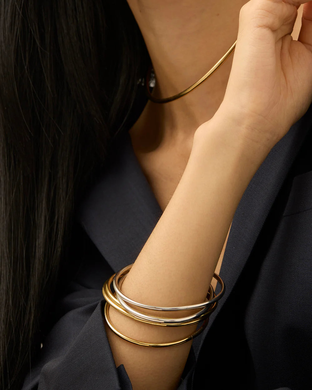 Dane Bangle, 5-Pack in Two-Tone