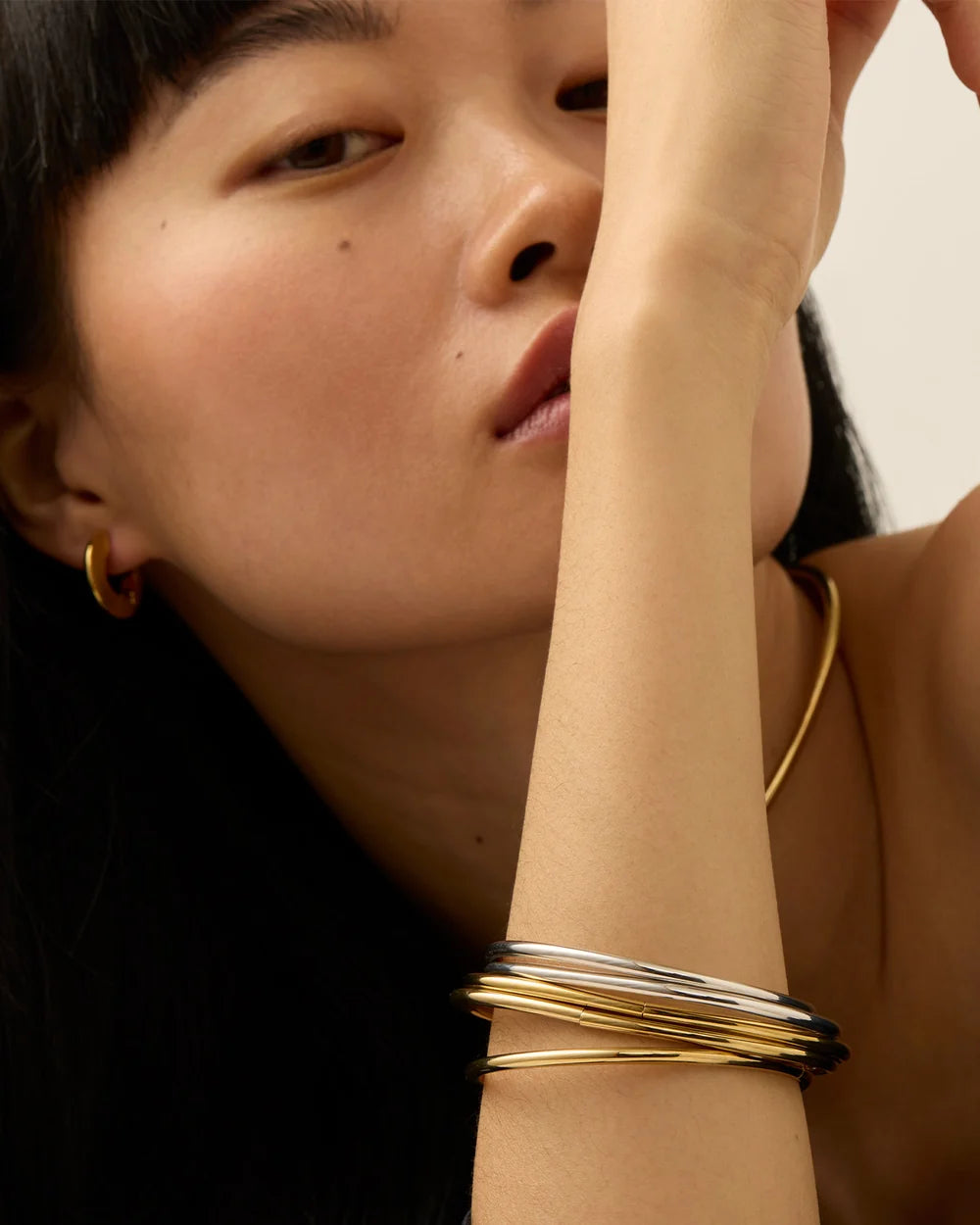 Dane Bangle, 5-Pack in Two-Tone
