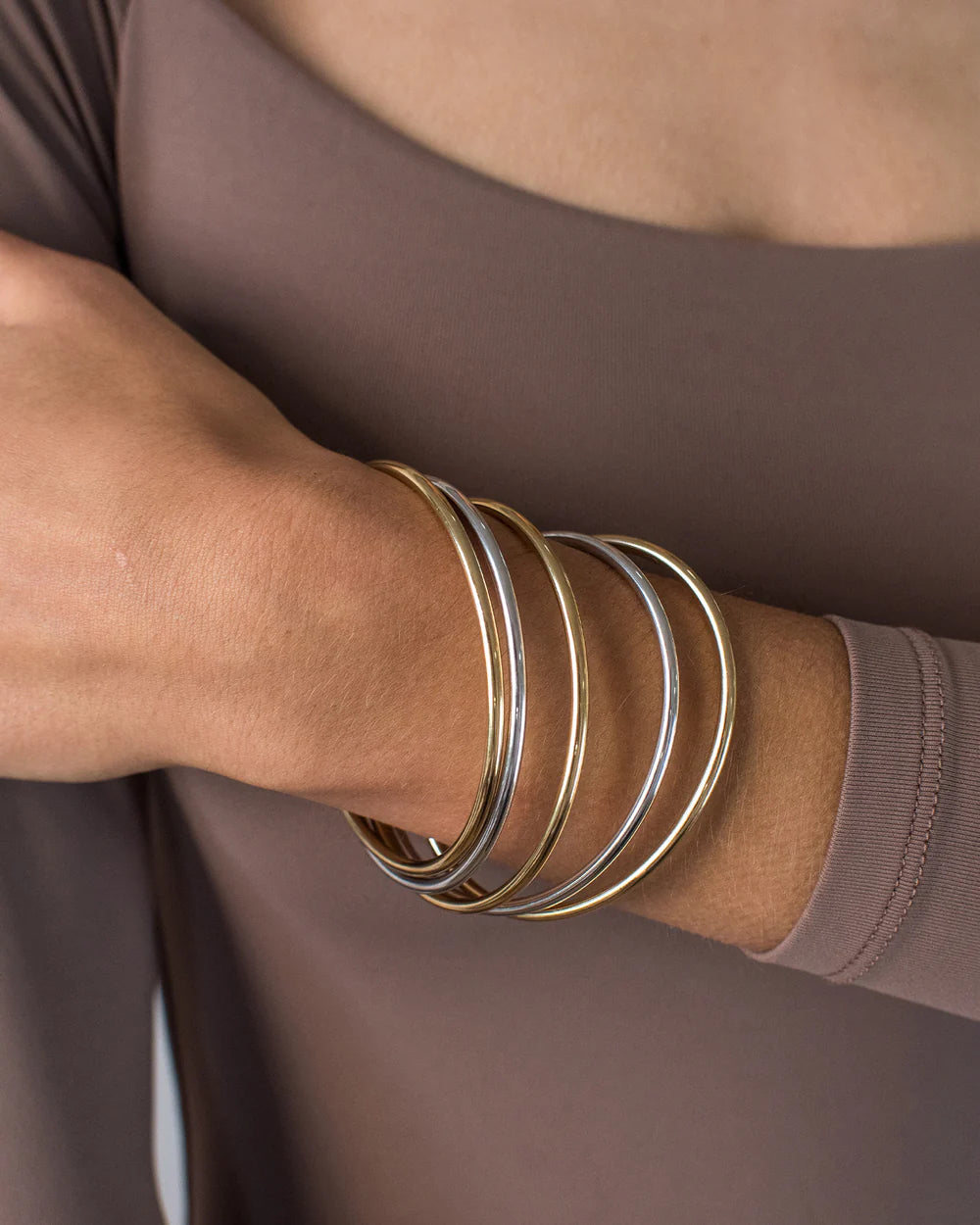 Dane Bangle, 5-Pack in Two-Tone