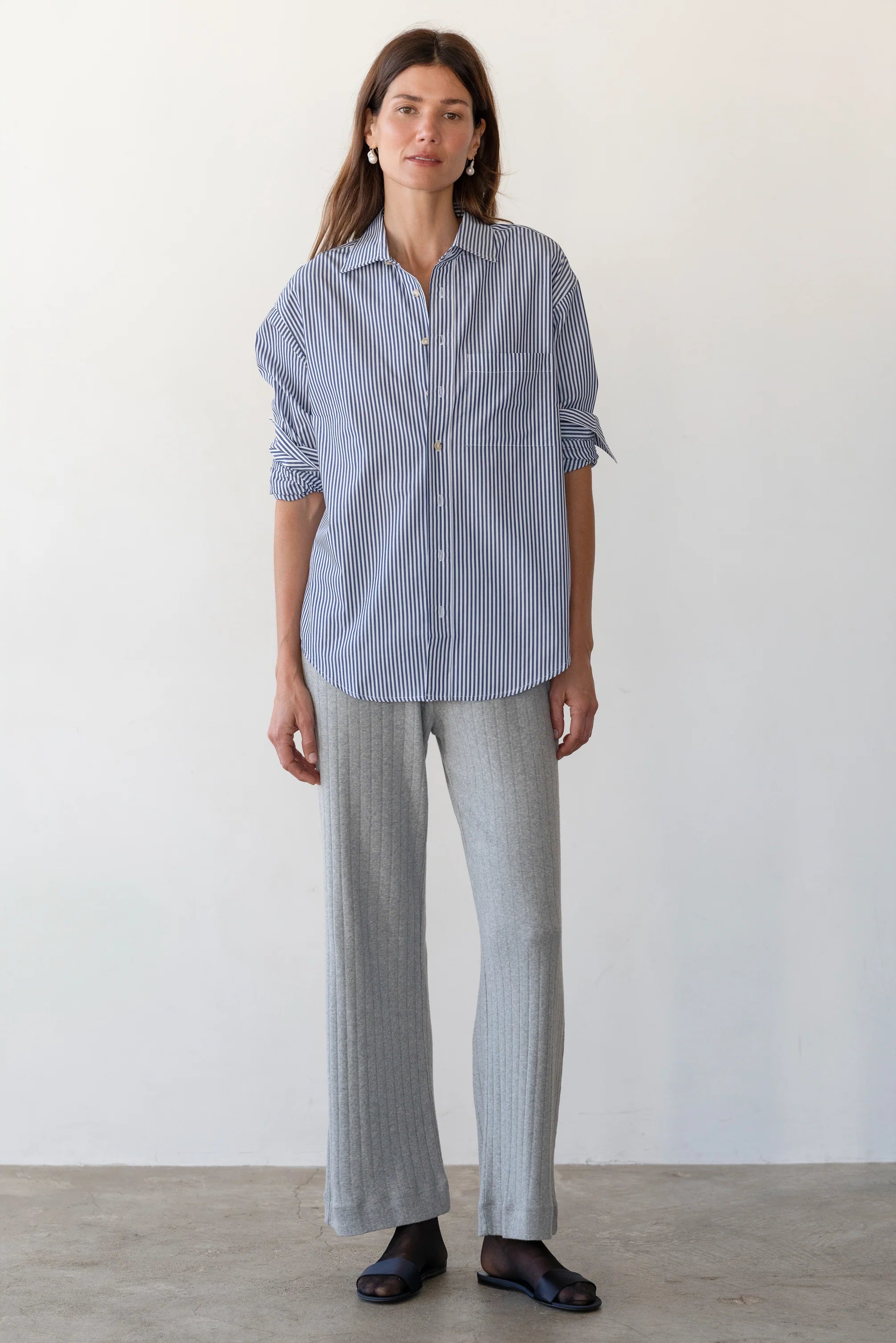 Pop Shirt, Navy Stripe