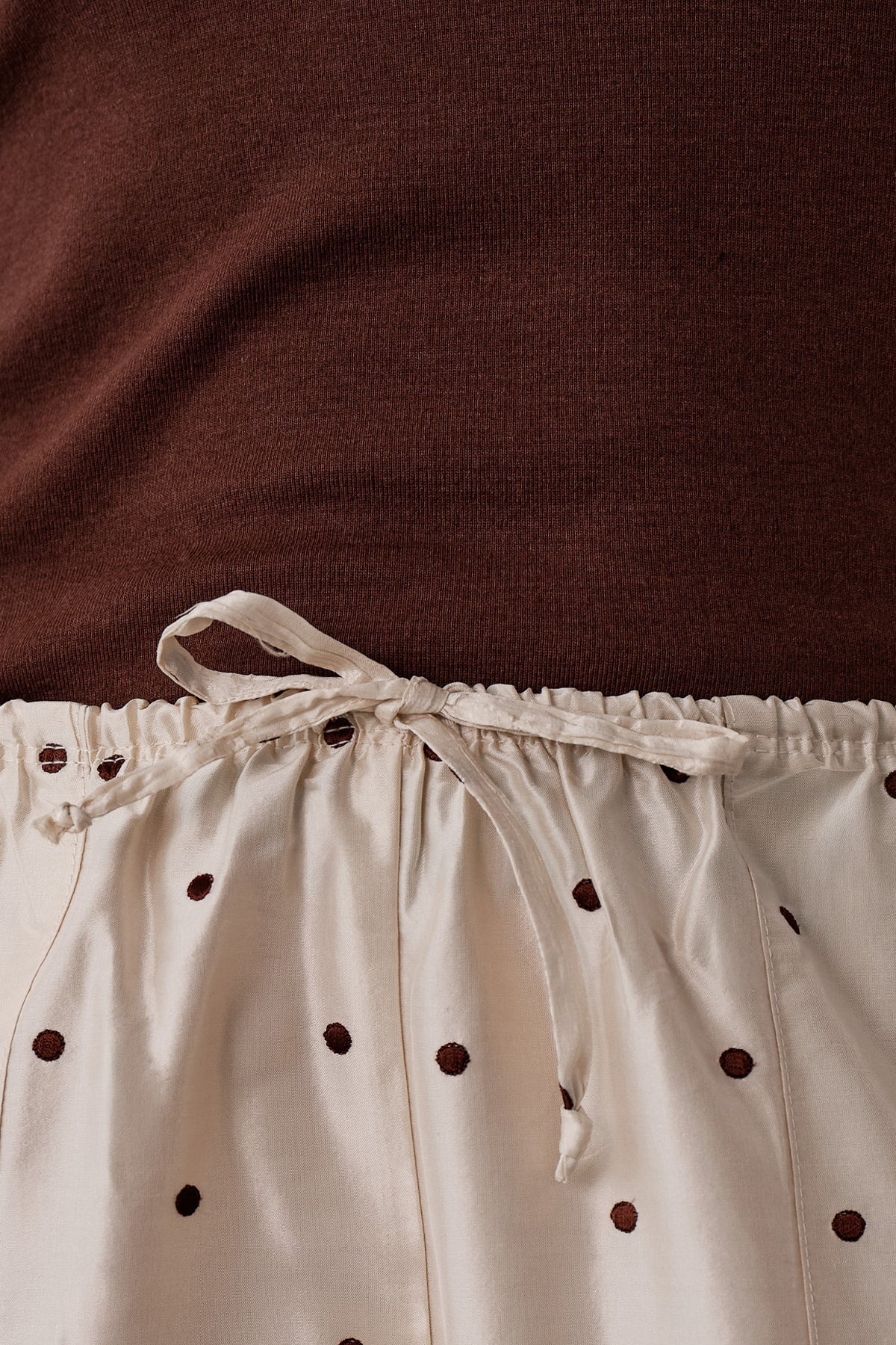 Silk Taffeta Cargo Pant, Creme Polka Dot