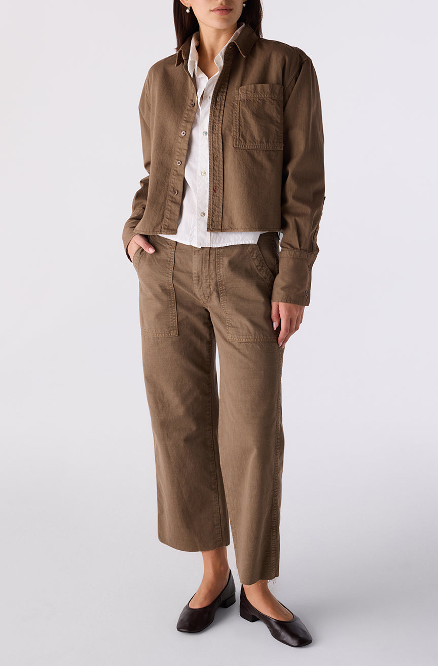 Easy Army Slouch Crop in Root
