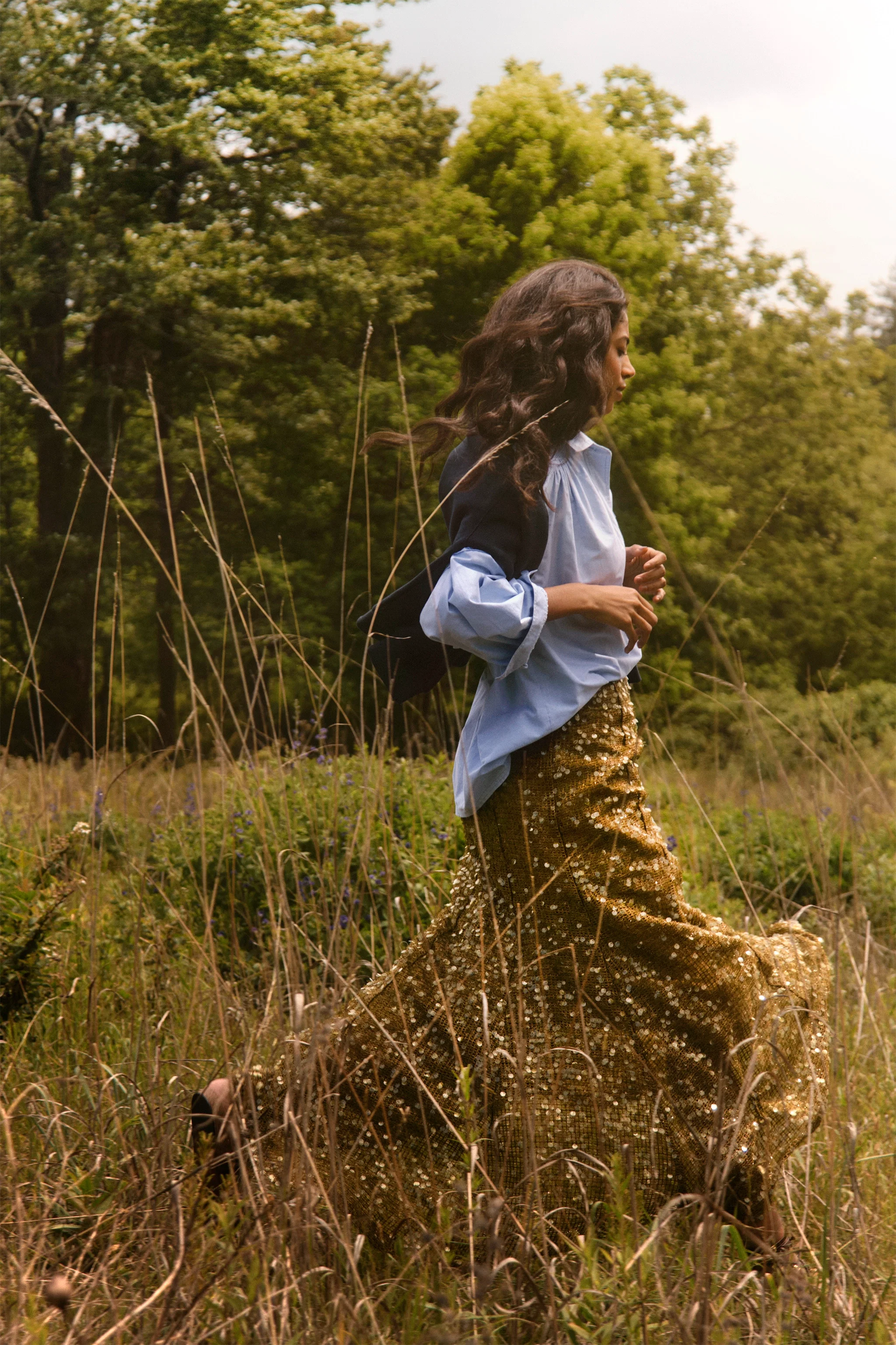 Lindsey Skirt, Moss Sequin
