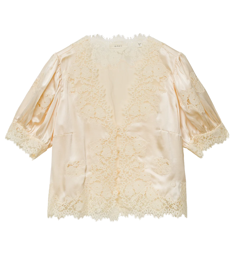 Idealla Silk Satin Top, Candlelight