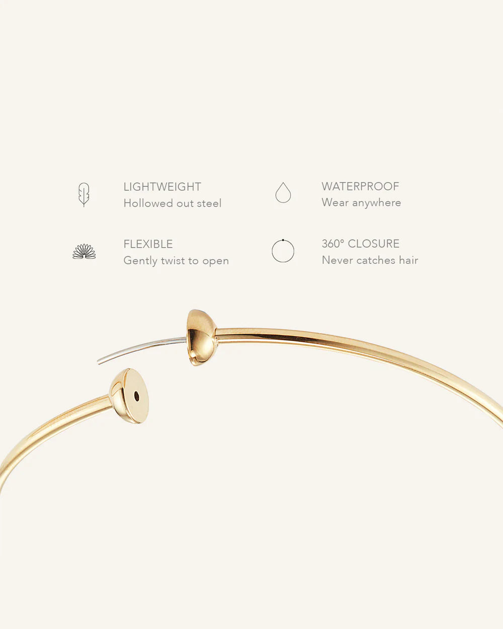 Icon Hoops, Small in Gold