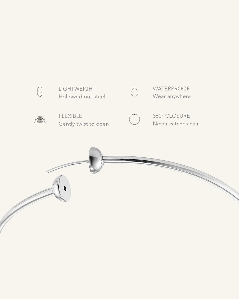 Icon Hoops, Small in Silver