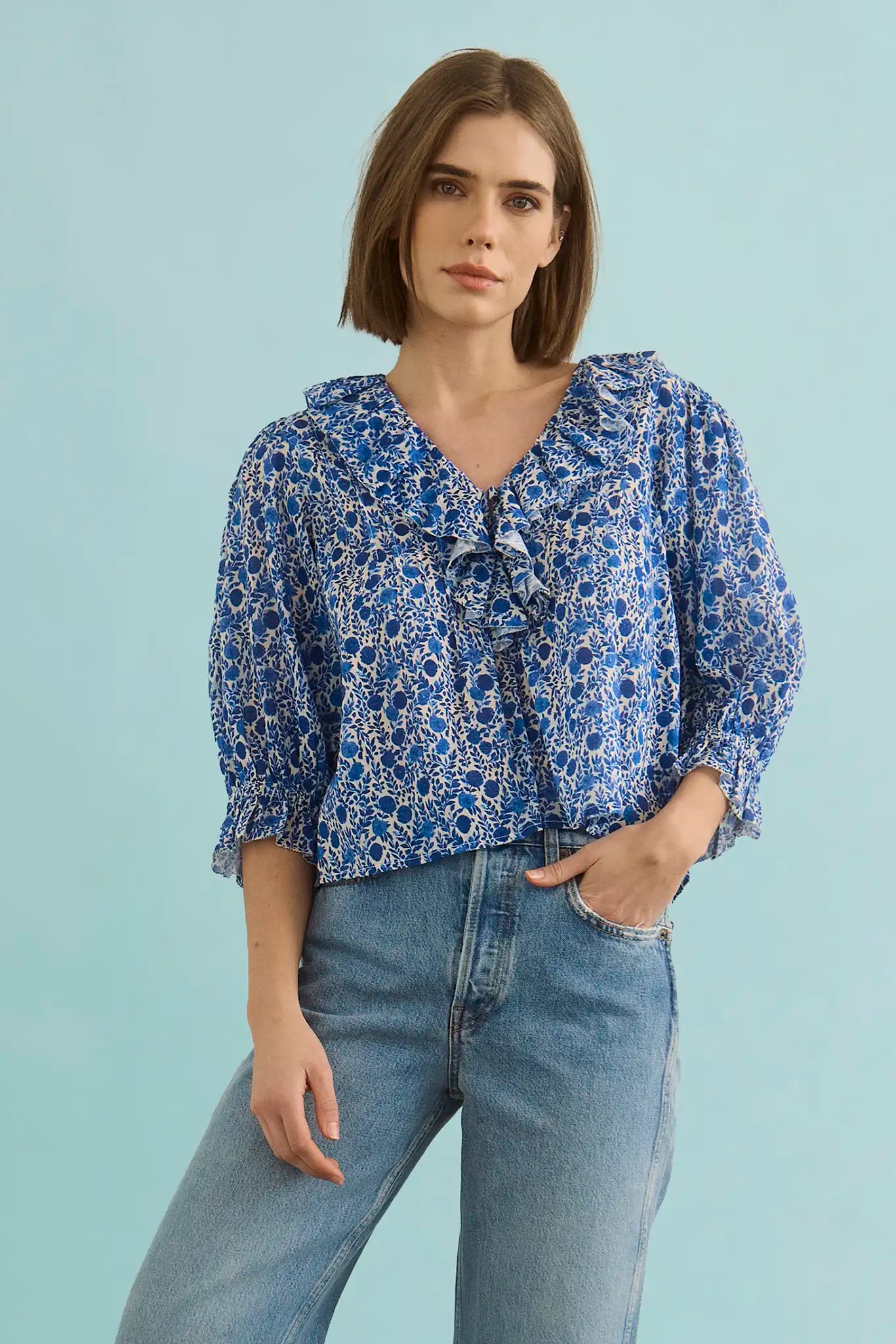 Imogen Top, Bermuda Blooms