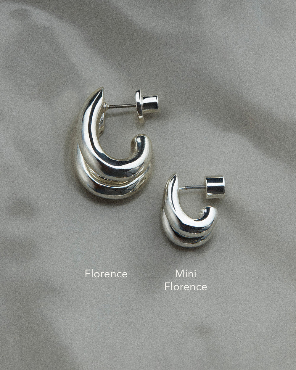 Mini Florence Earrings, Silver