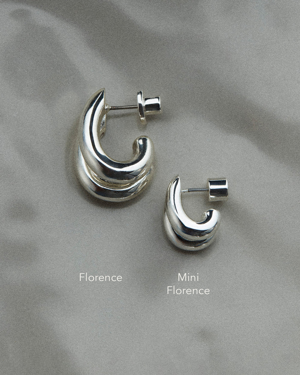 Florence Earrings, Silver