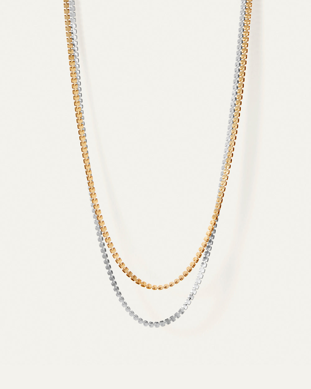Double Amalfi Chain Necklace, Two-Tone